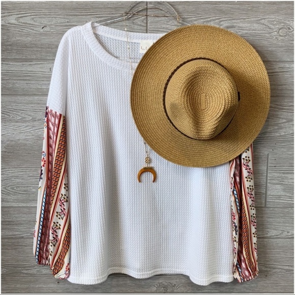 Ivory Detail Sleeve Waffle Knit Tunic - Picture 3 of 5